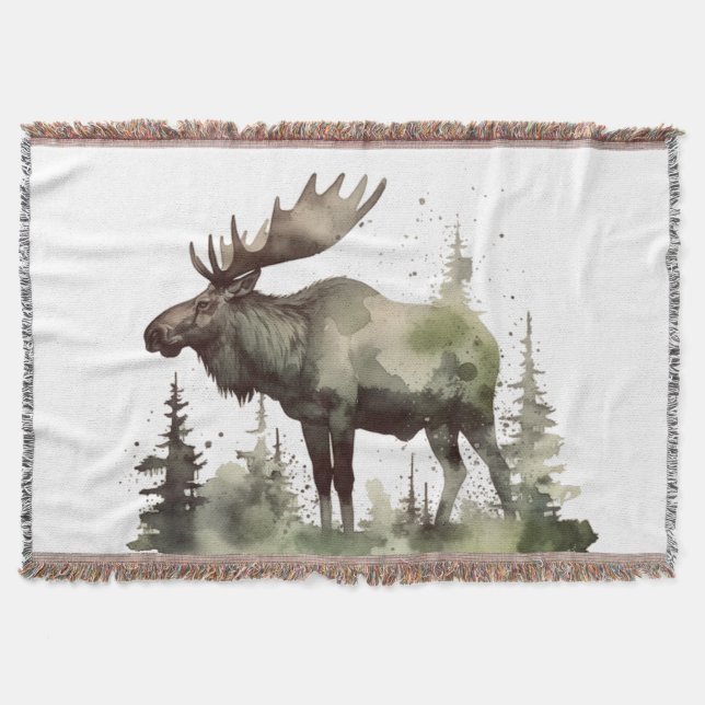 Mossy Moose Wildlife Portrait  Throw Blanket (Front)