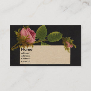 Mossy Pink Rose Victorian Trade Card