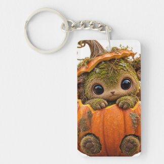 Mossy Pumpkin Creature Keychain