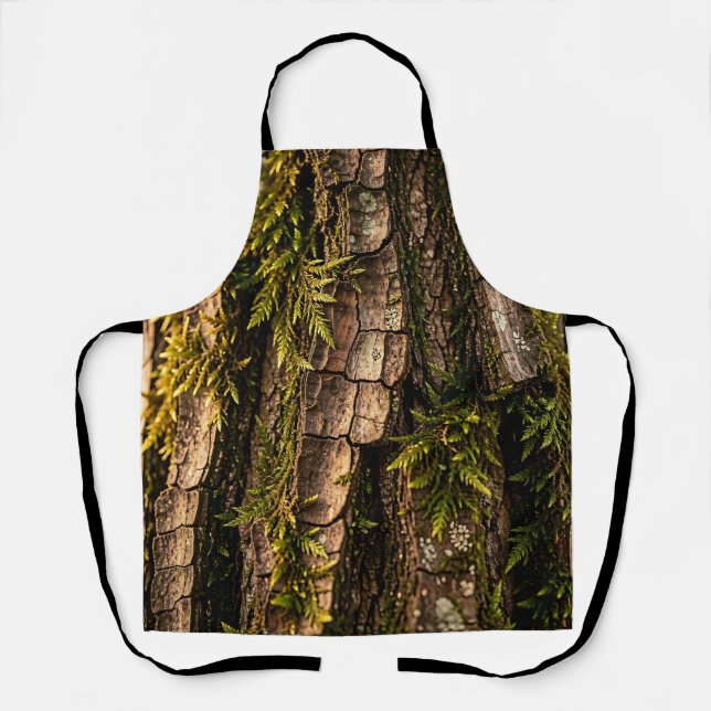  Mossy Tree Bark Forest Texture  Apron (Front)