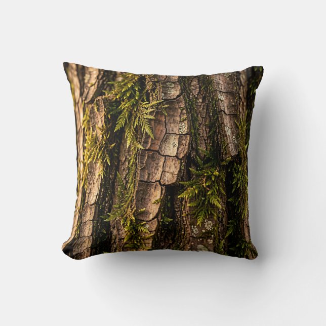 Mossy Tree Bark Forest Texture  Cushion (Front)