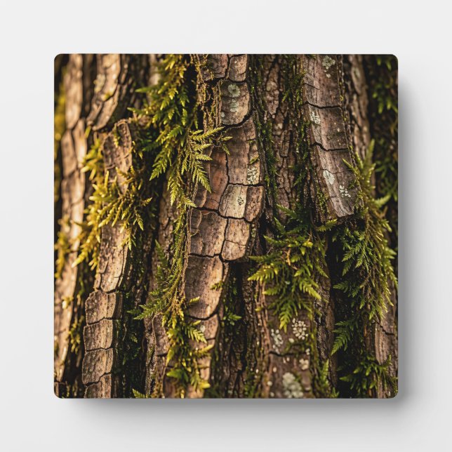  Mossy Tree Bark Forest Texture  Plaque (Front)