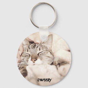 most adorable little cat key ring