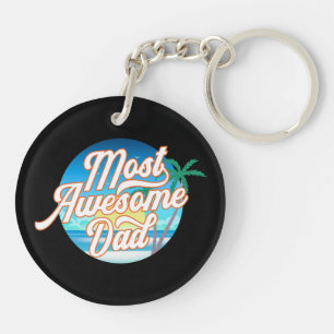 Most Awesome Dad Father's Day Keychain
