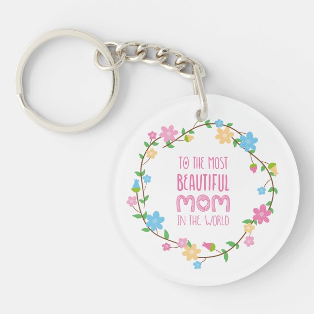 Most Beautiful Mum Mother's Day | Keychain (Front)