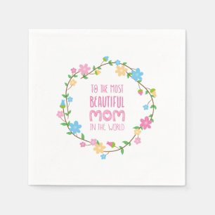 Most Beautiful Mum Mother's Day Napkin