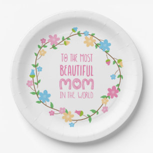 Most Beautiful Mum Mother's Day Paper Plate