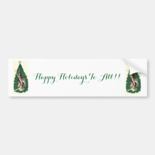 Most Beautiful Vintage Christmas Reindeer Family Bumper Sticker