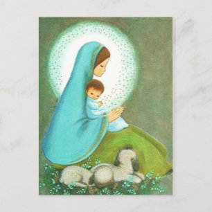 Most Beautiful Vintage Mid Century Madonna & Child Postcard