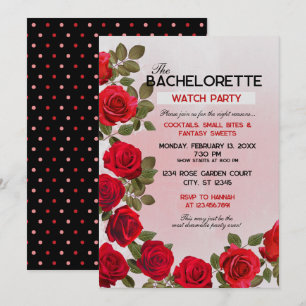 Most Dramatic Bachelorette Watch Party (Red Rose) Invitation