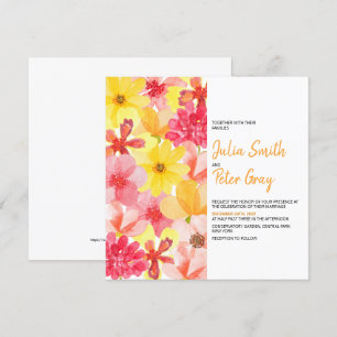 Most Informal Watercolor Floral Wedding Invitation