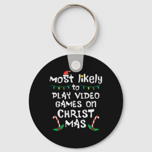 Most Likely Play Video Game Christmas Xmas Family  Key Ring