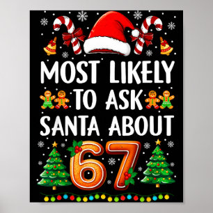 Most Likely To Ask Santa About 67 Funny Christmas  Poster