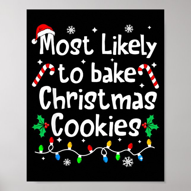 Most Likely To Bake C-hristmas Cookies Baker Match Poster (Front)