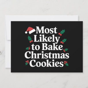 Most Likely To Bake Christmas Cookies Family Holiday Card
