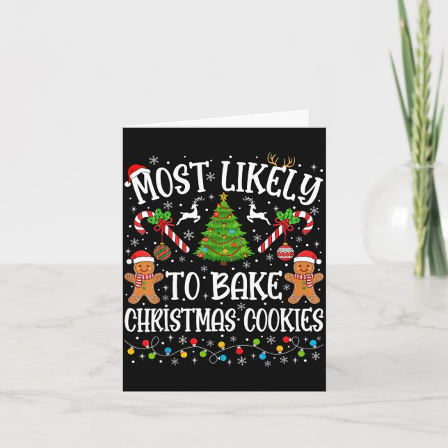 Most Likely To Bake Christmas Cookies Family Match Card (Front)