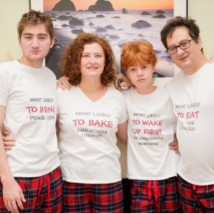 Most likely to bake cookies Christmas family party T-Shirt