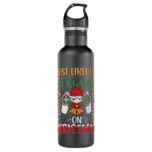 Most Likely To Be A Gamer On Christmas Play Video  710 Ml Water Bottle