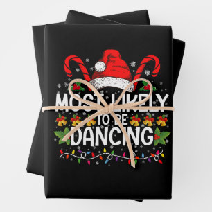 Most Likely To Be Dancing Matching Family Wrapping Paper Sheet