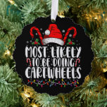 Most Likely To Be Doing Cartwheels Matching Xmas Tree Decoration Card<br><div class="desc">Most Likely To Be Doing Cartwheels Matching Xmas</div>