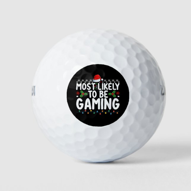 Most Likely To Be Gaming Video Games Gamers Golf Balls (Front)