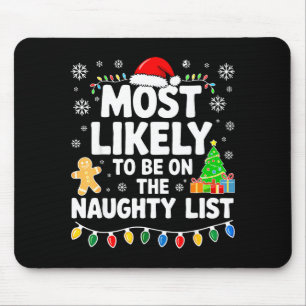 Most Likely To Be On The Naughty Lis Family Christ Mouse Pad