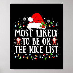 Most Likely To Be On The Nice List Funny Family Ch Poster