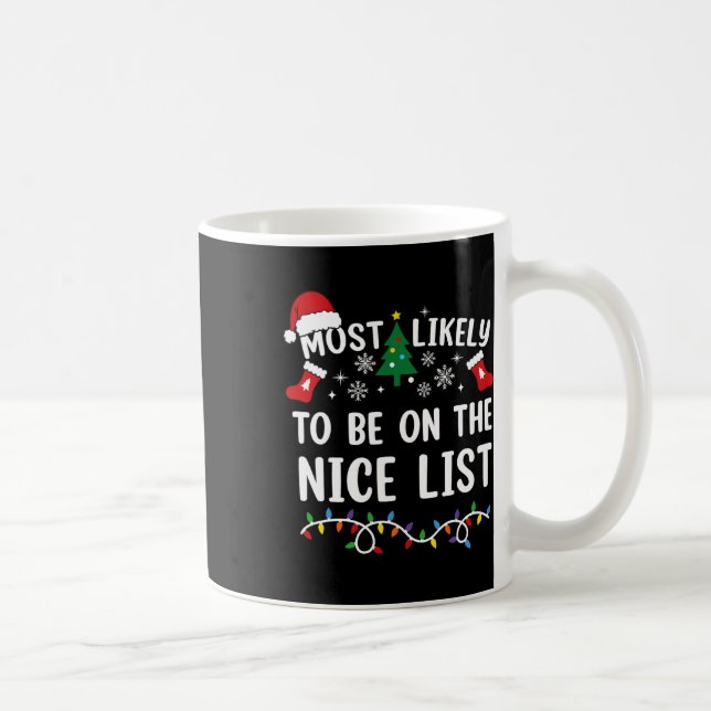 Most Likely To Be On The Nice List Matching Christ Coffee Mug (Right)