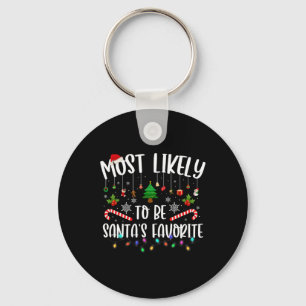 Most Likely To Be Santa's Favourite Christmas Fami Key Ring