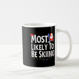 Most likely to be skiing funny christmas coffee mug