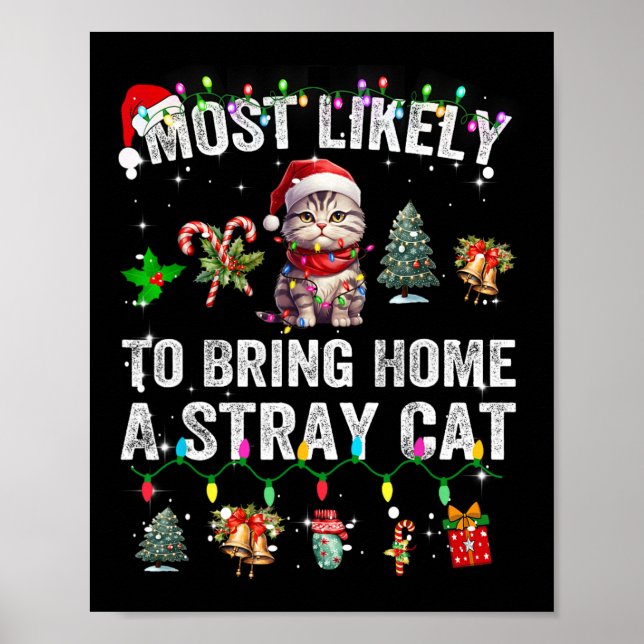 Most Likely To Bring Home A Stray Cat Matching Chr Poster (Front)