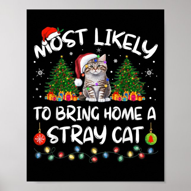 Most Likely To Bring Home A Stray Cat Matching Chr Poster (Front)