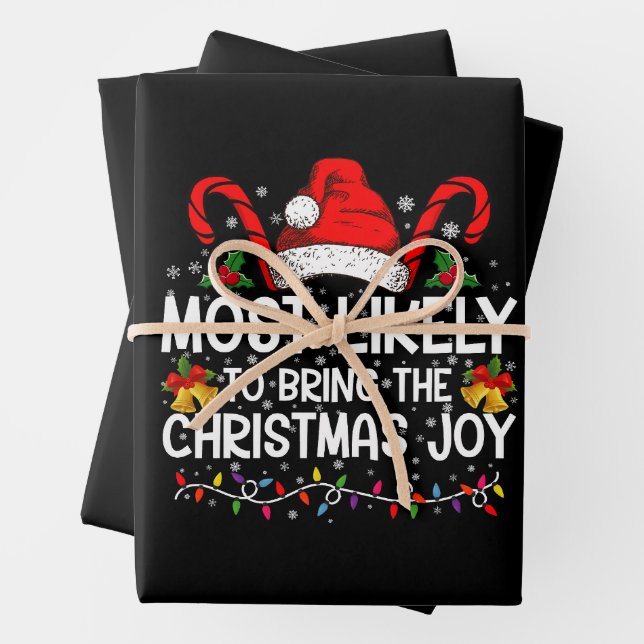 Most Likely To Bring The Christmas Joy Matching  Wrapping Paper Sheet (In situ)