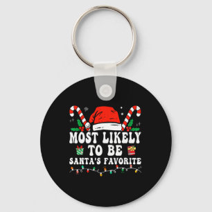 Most Likely To Christmas Be Santa's Favourite Matc Key Ring