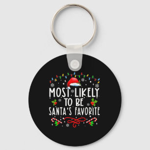 Most Likely To Christmas Be Santa's Favourite Matc Key Ring