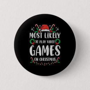Most Likely To Christmas Matching Family Pajamas F 6 Cm Round Badge