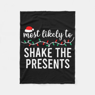 Most Likely To Christmas Matching Family Pyjamas F Fleece Blanket