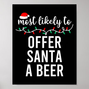 Most Likely To Christmas Matching Family Pyjamas F Poster