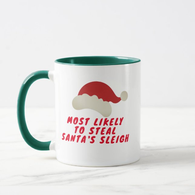 "Most Likely To" Christmas Mug - Custom Name (Left)
