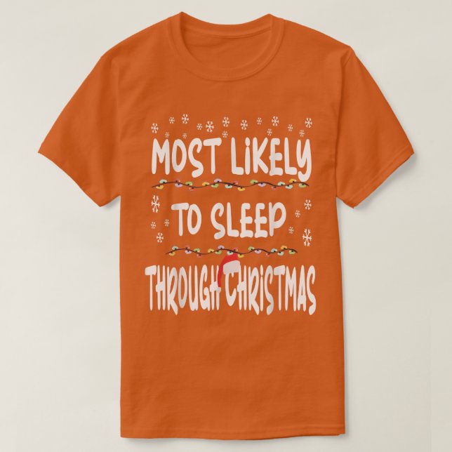 Most Likely to Christmas Santa Hat Tee Funny Match (Design Front)