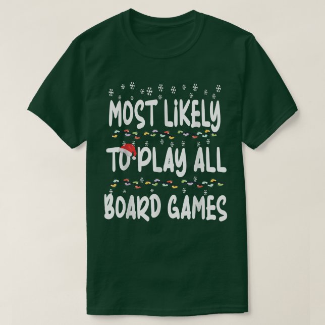 Most Likely to Christmas Santa Hat Tee Funny Match (Design Front)