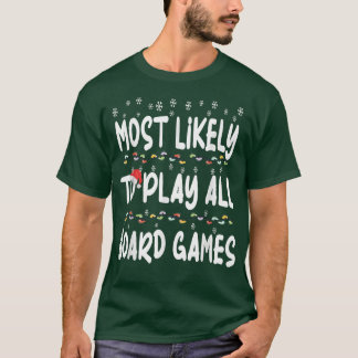 Most Likely to Christmas Santa Hat Tee Funny Match