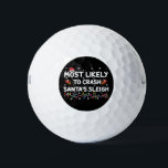 Most Likely To Crash Santas Sleigh Funny Christmas Golf Balls<br><div class="desc">Most Likely To Crash Santa's Sleigh Funny Christmas Holiday</div>