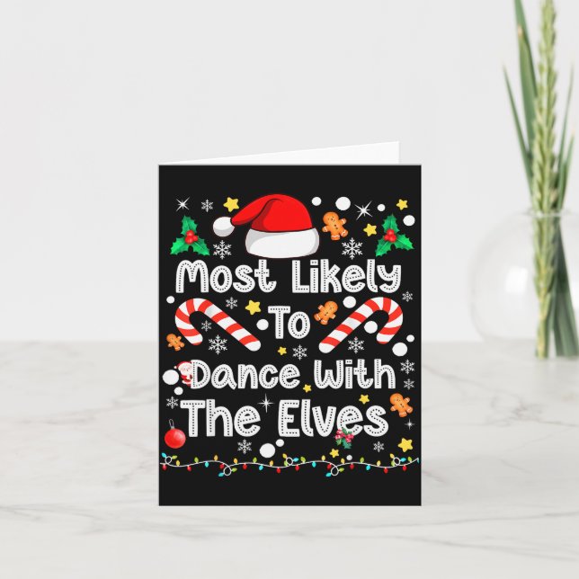 Most Likely To Dance With Elves Family Match Chris Card (Front)