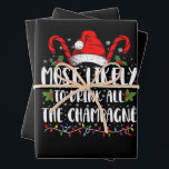 Most Likely To Drink All The Champagne Xmas Drink Wrapping Paper Sheet<br><div class="desc">Most Likely To Drink All The Champagne Christmas Funny</div>