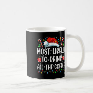 Most Likely To Drink All The Coffee Fun Family Chr Mug