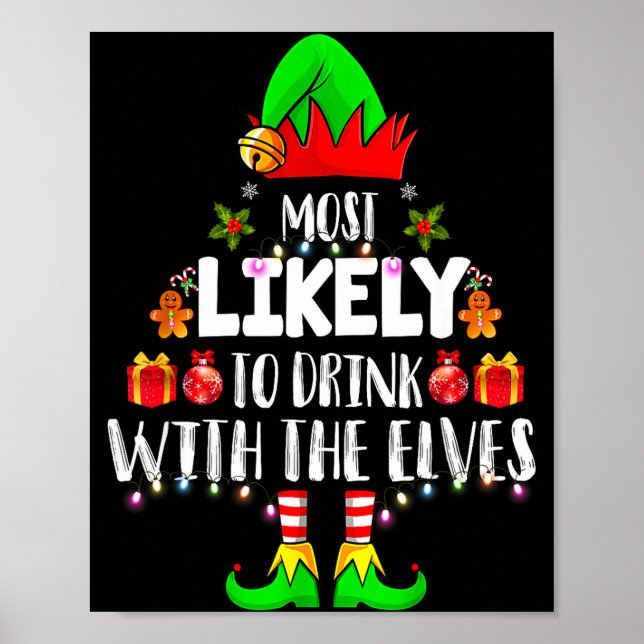 Most Likely To Drink With The Elves Matching Chris Poster (Front)