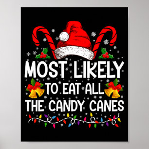 Most Likely To Eat All The Candy Canes Christmas  Poster