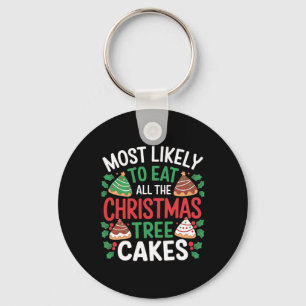 Most Likely To Eat All The Christmas Tree Cakes Fu Key Ring