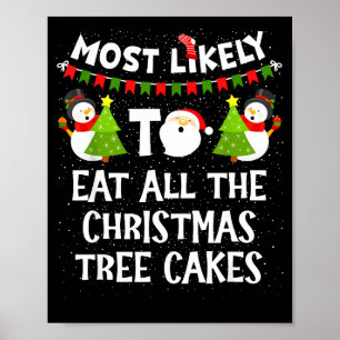 Most Likely To Eat All The Christmas Tree Cakes Fu Poster